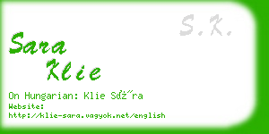 sara klie business card